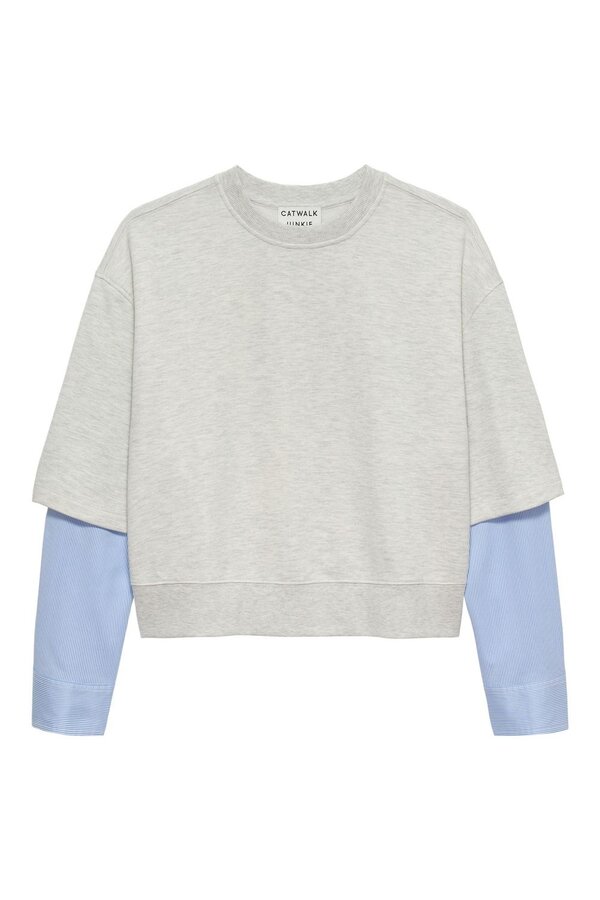 Sweater With Blouse Sleeves - Grey Melange