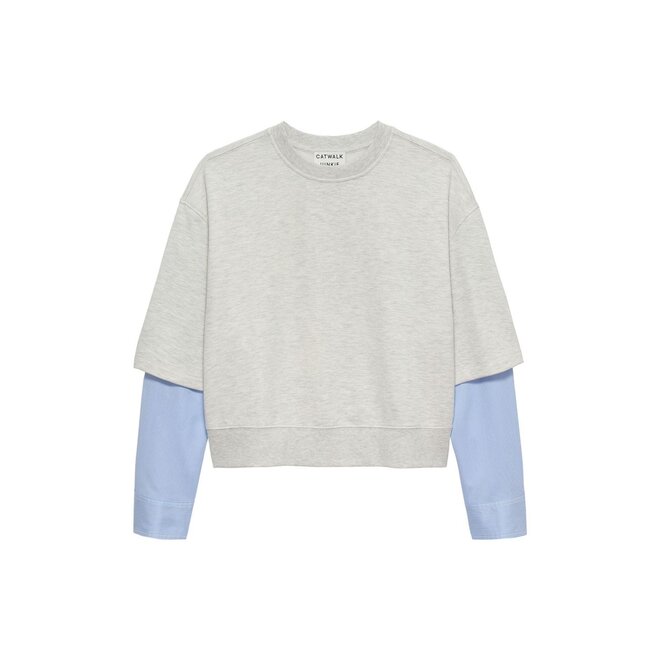 Sweater With Blouse Sleeves - Grey Melange