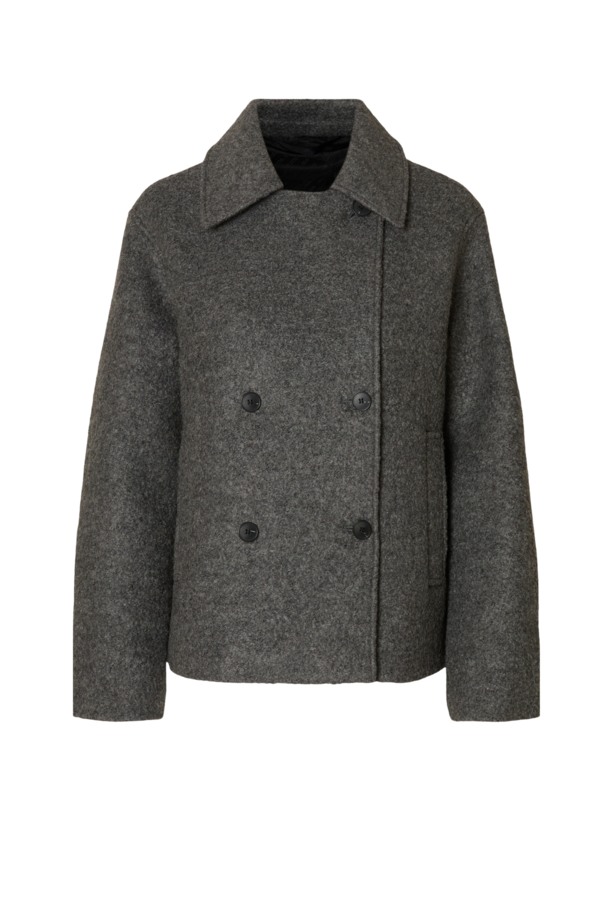 Alma Boucle Wool Blend Jacket - Medium Grey