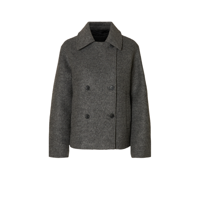 Alma Boucle Wool Blend Jacket - Medium Grey