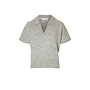 Lulu SS Knit Polo - Light Grey Melange