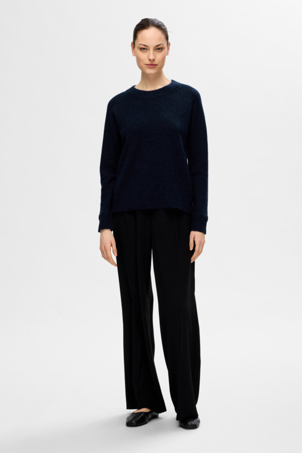 Lulu SS Knit O-Neck - Dark Sapphire