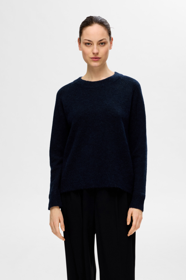 Lulu SS Knit O-Neck - Dark Sapphire