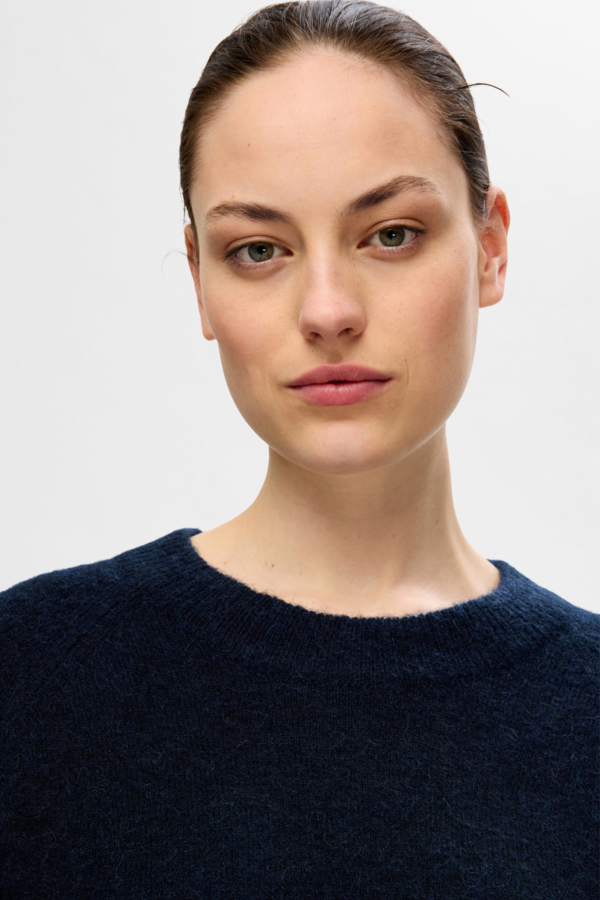 Lulu SS Knit O-Neck - Dark Sapphire