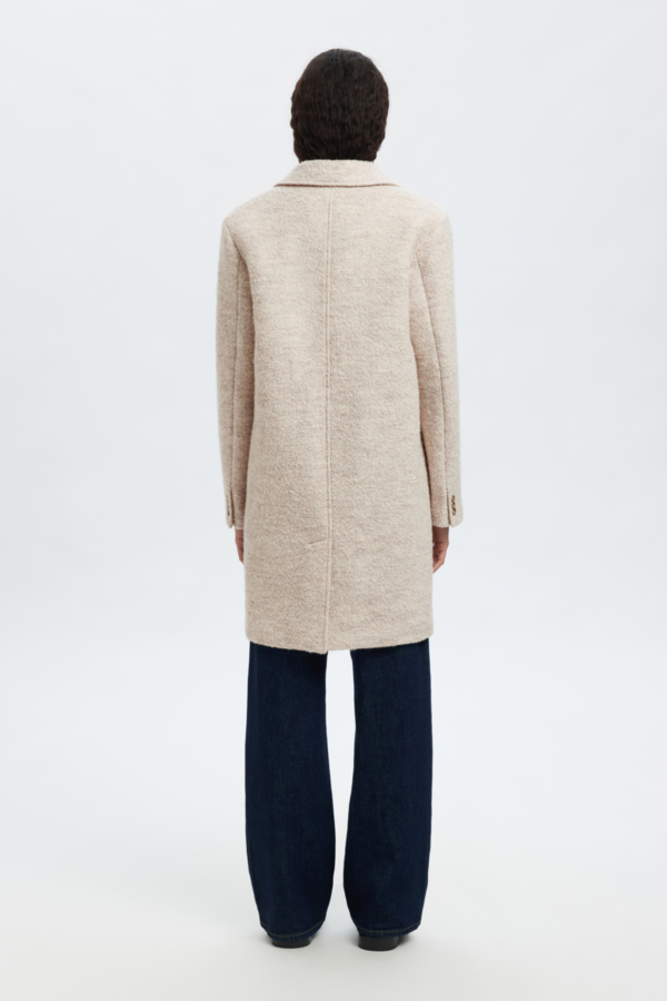 Sasja Boucle Wool Blend Coat - Sandshell