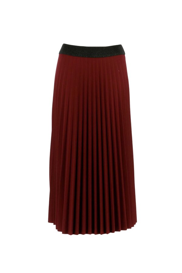 Plisse Rok - Burgundy