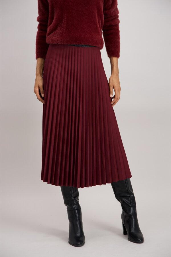 Plisse Rok - Burgundy