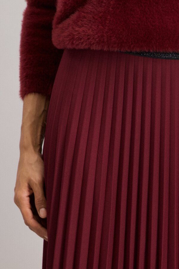 Plisse Rok - Burgundy