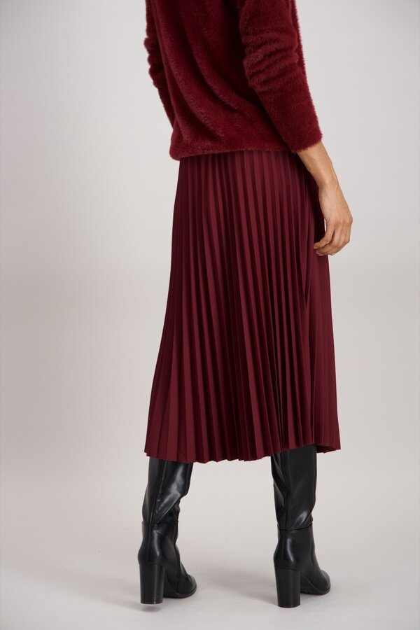 Plisse Rok - Burgundy