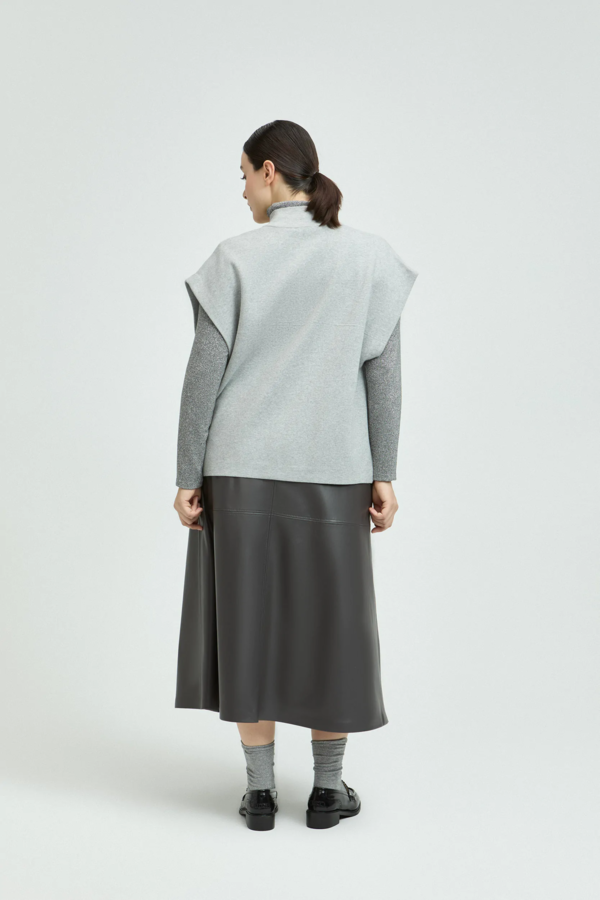 Runne Faux Leather Rok - Graphite