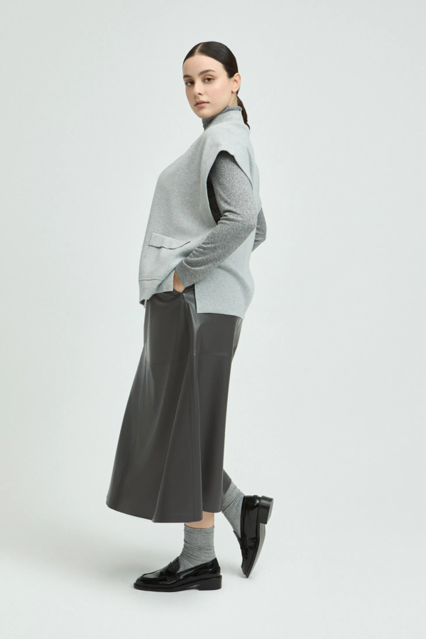 Runne Faux Leather Rok - Cappucino