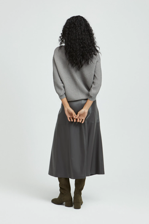 Runne Faux Leather Rok - Graphite