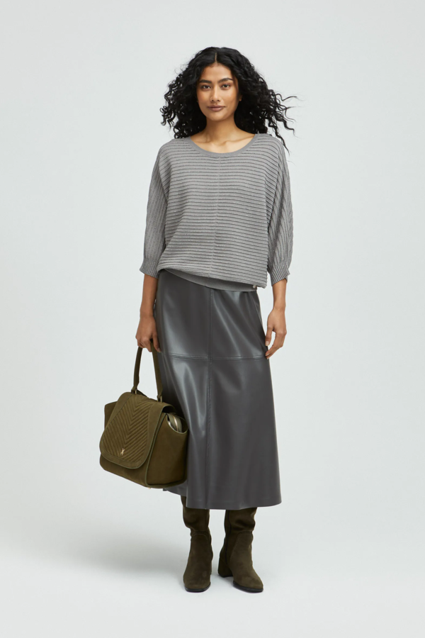 Runne Faux Leather Rok - Graphite