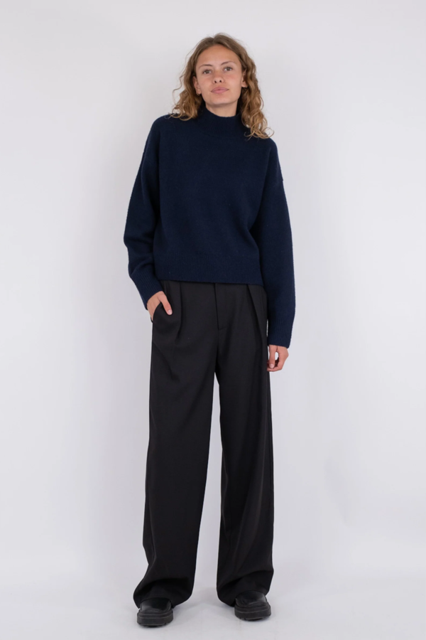 Paulina Knit Blouse - Navy