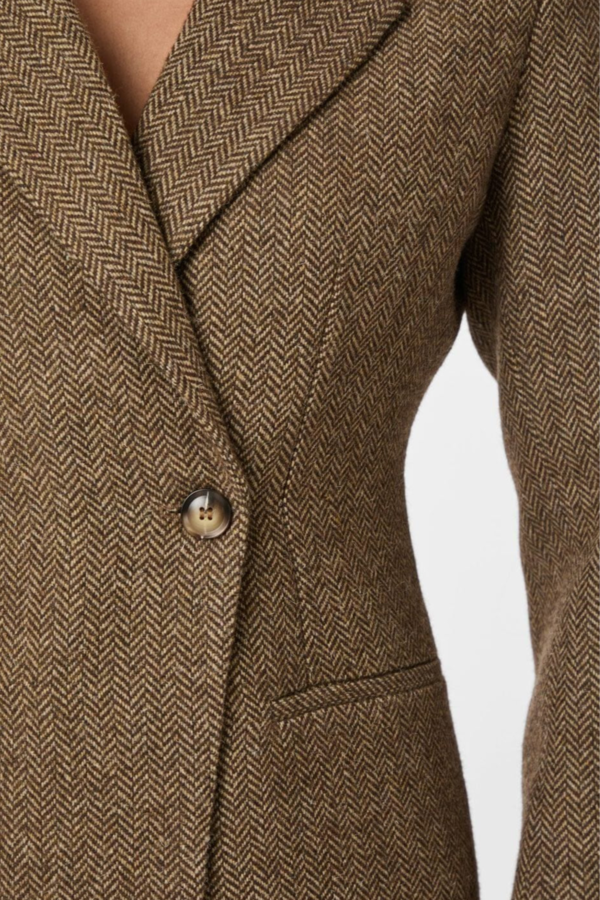 Bowie Herringbone Blazer - Brown