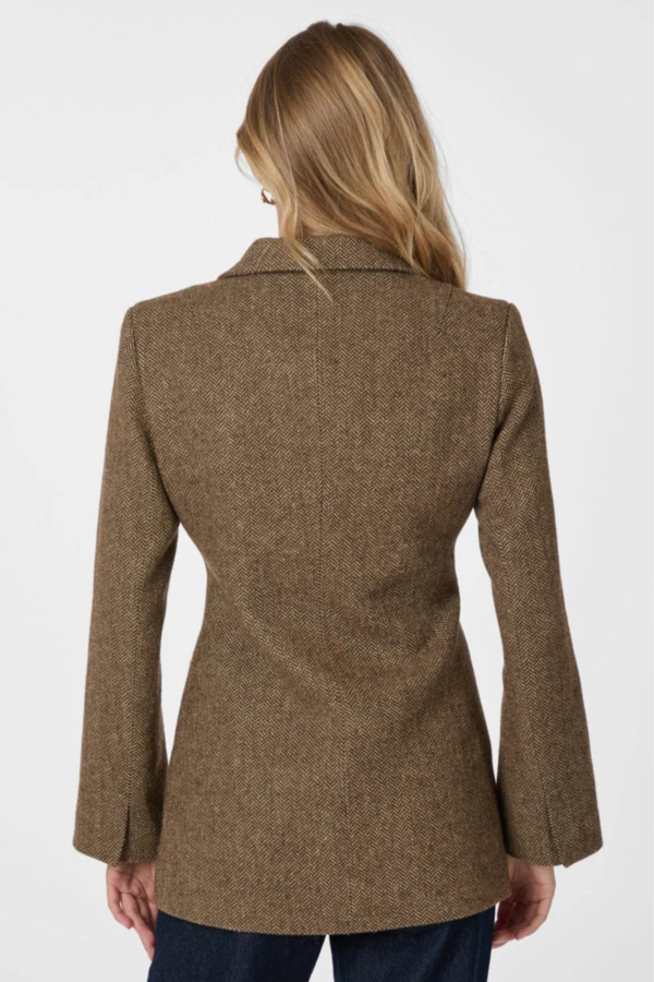 Bowie Herringbone Blazer - Brown