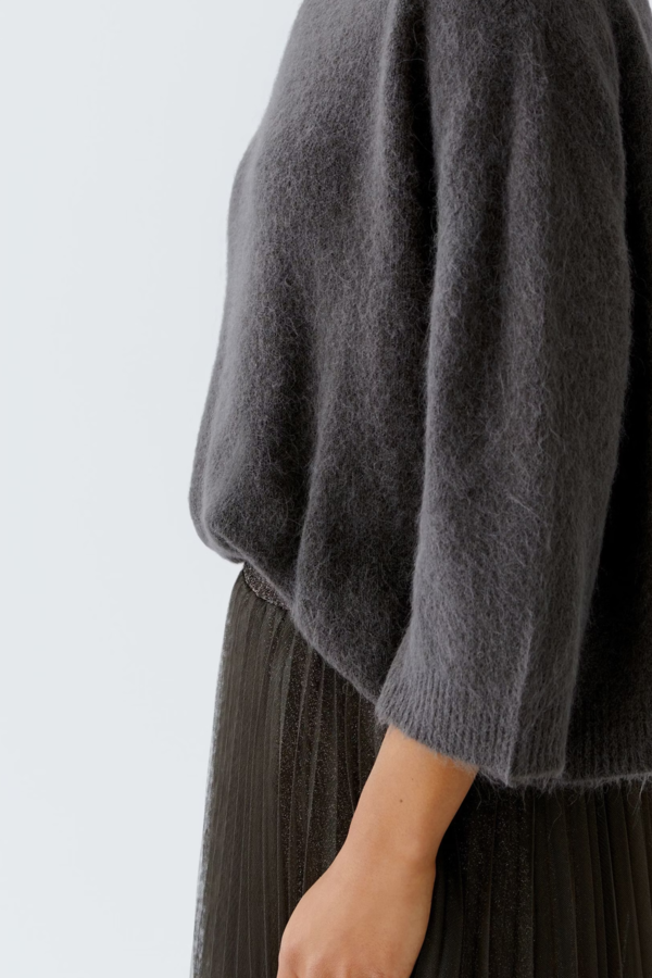 Pleated Glitter Skirt - Taupe