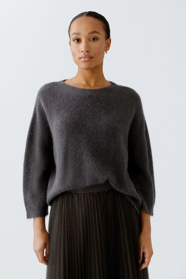 Pleated Glitter Skirt - Taupe