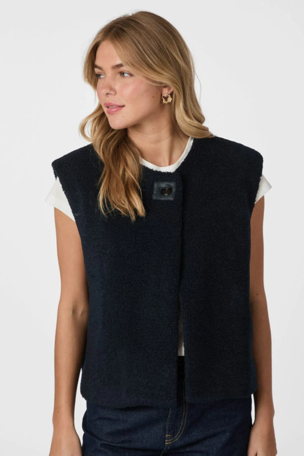 Anjanna Teddy Vest - Navy