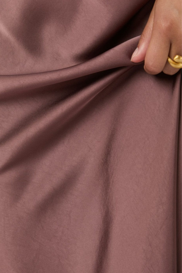 Vicky Heavy Sateen Skirt - Dark Rose