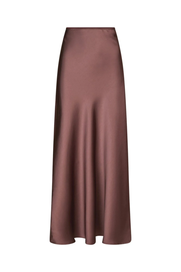 Vicky Heavy Sateen Skirt - Dark Rose