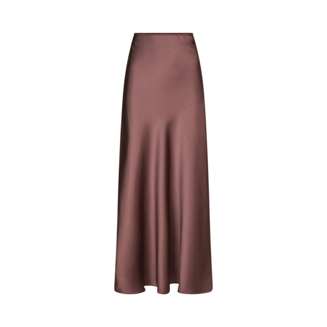 Vicky Heavy Sateen Skirt - Dark Rose