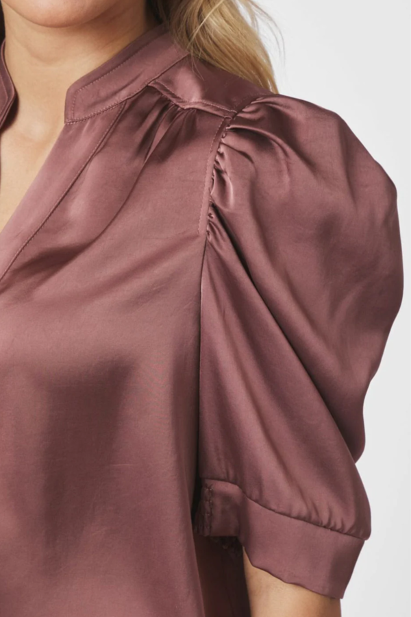 Roella Heavy Sateen Blouse - Dark Rose