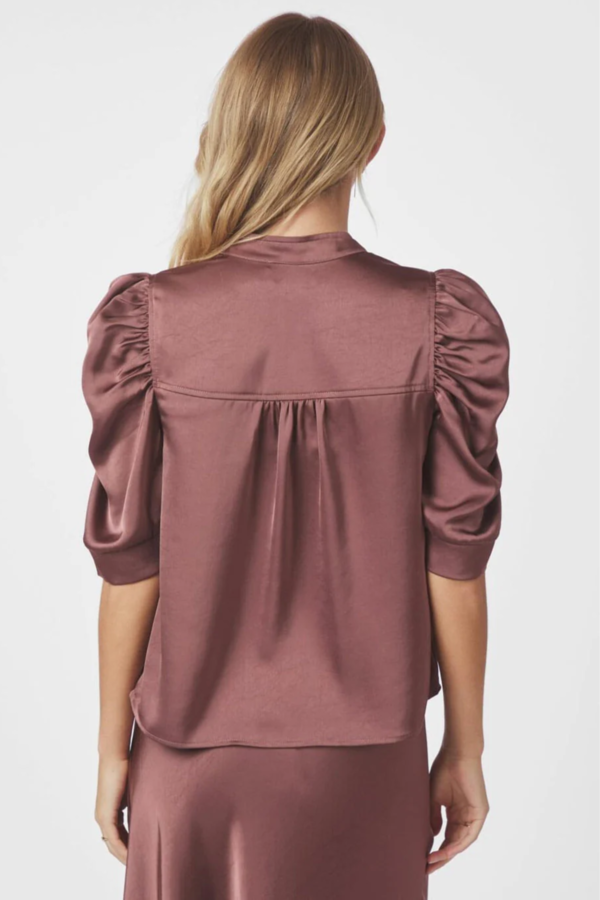 Roella Heavy Sateen Blouse - Dark Rose