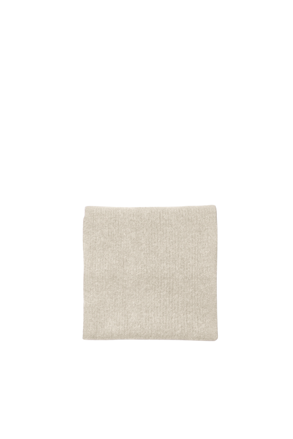 Lulu Wool Blend Narrow Knit Scarf - Birch Melange