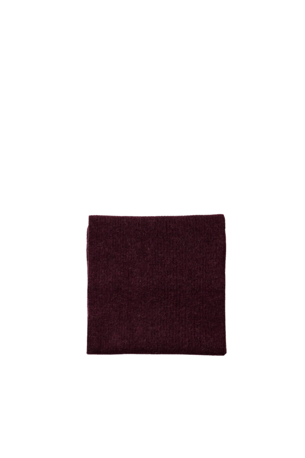 Lulu Wool Blend Narrow Knit Scarf - Fig Melange
