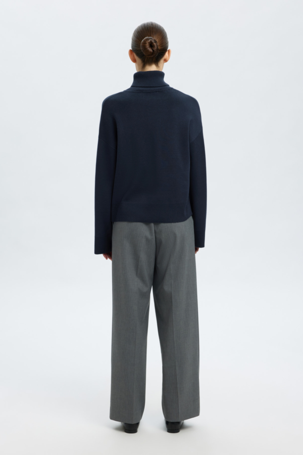 Kamma LS Knit Roll Neck - Dark Sapphire