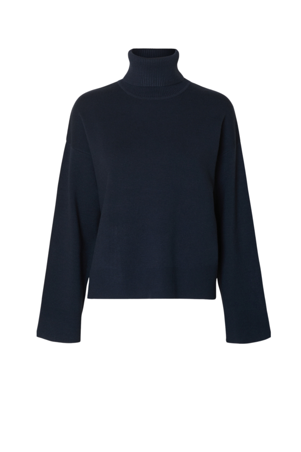 Kamma LS Knit Roll Neck - Dark Sapphire