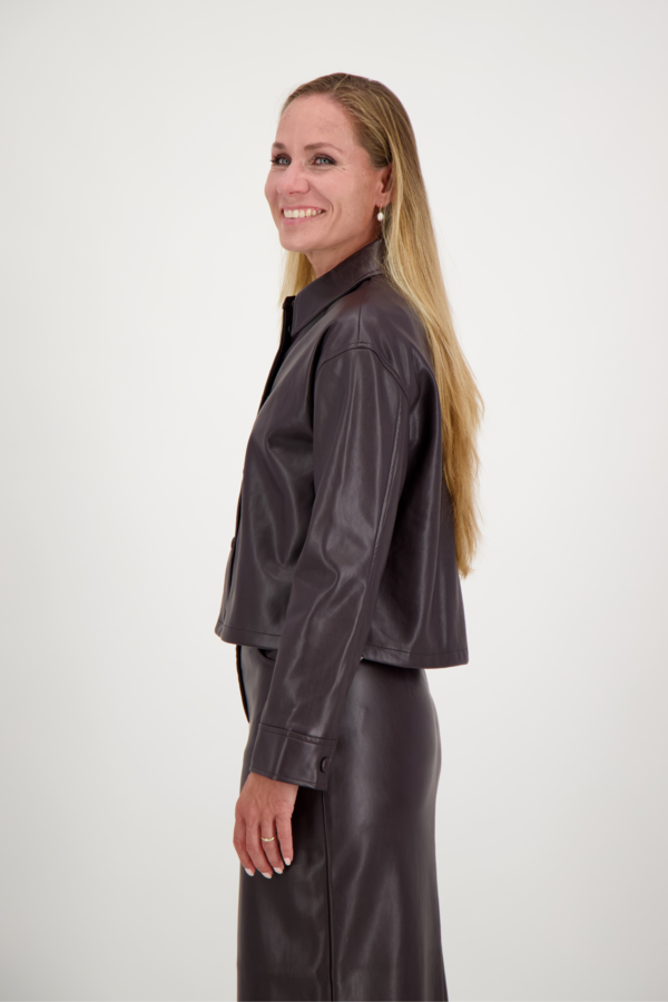 Lennox Faux Leather Jacket - Bordeaux