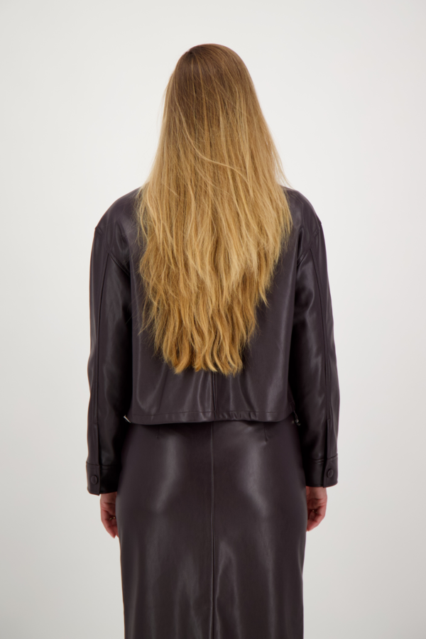 Lennox Faux Leather Jacket - Bordeaux