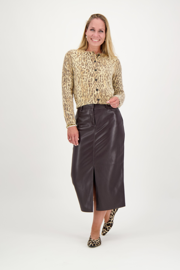 Frida Faux Leather Skirt - Bordeaux