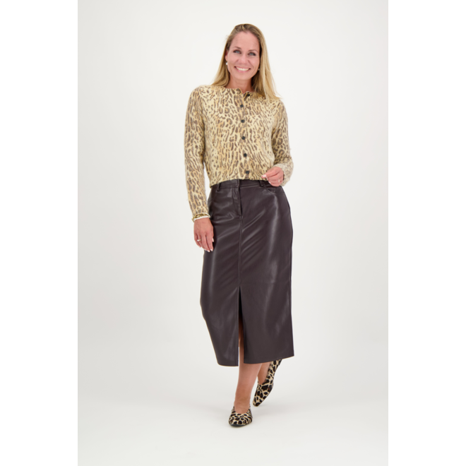 Frida Faux Leather Skirt - Bordeaux