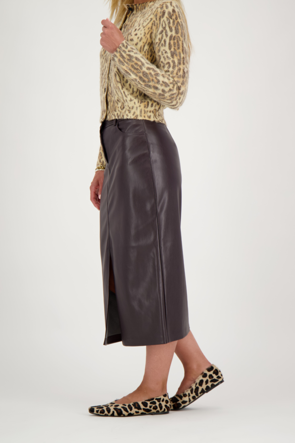 Frida Faux Leather Skirt - Bordeaux