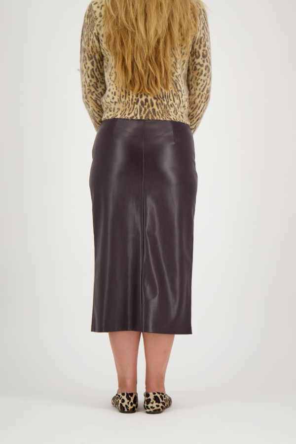 Frida Faux Leather Skirt - Bordeaux