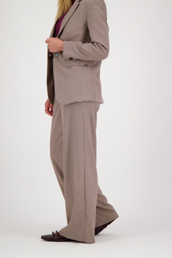Oscare Pants - Pied De Poule Burgundy