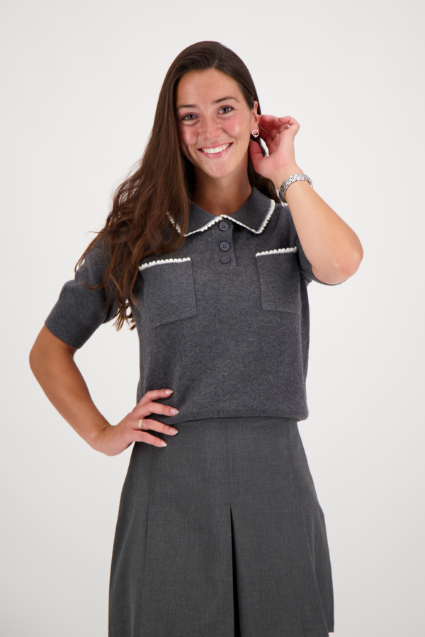 Polka Pull Polo - Carbone