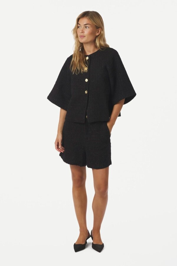 Zanya Boucle Shorts - Black