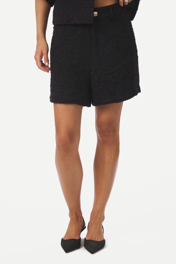 Zanya Boucle Shorts - Black