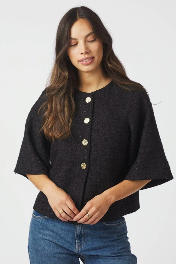 Rosella Boucle Mini Jacket - Black