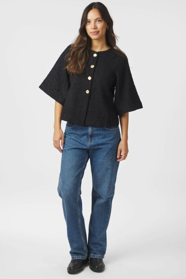 Rosella Boucle Mini Jacket - Black