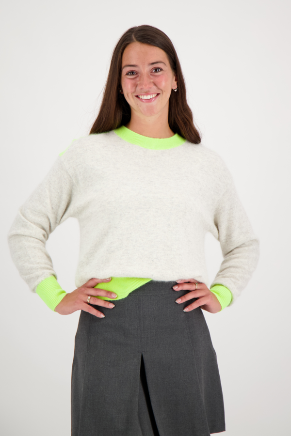 Giga Pullover - Beige Fluo Yellow