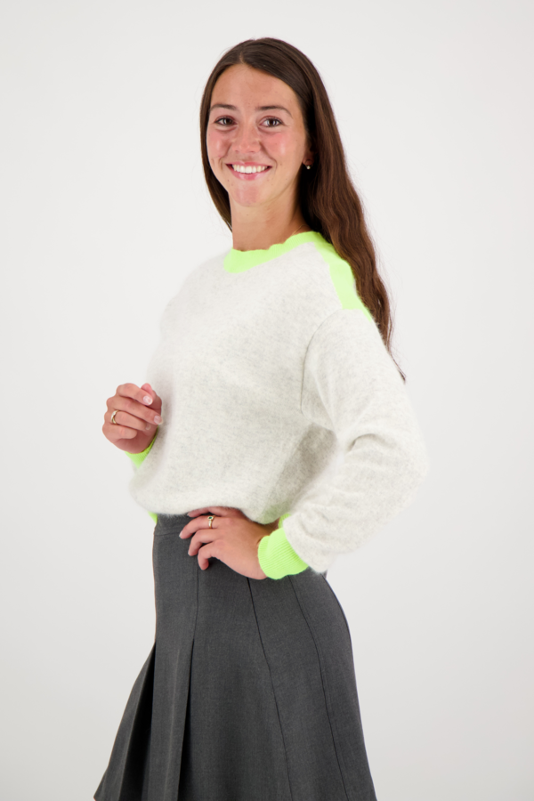 Giga Pullover - Beige Fluo Yellow