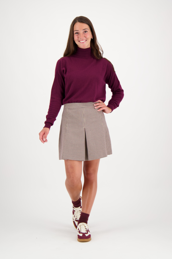 Fien Skirt - Pied De Poule Burgundy