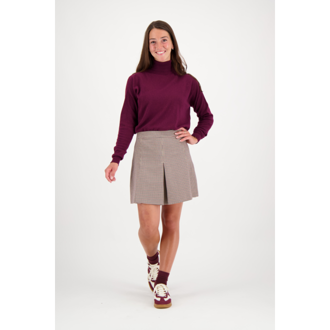 Fien Skirt - Pied De Poule Burgundy