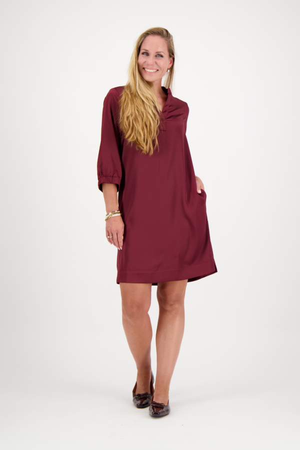 Paula Short Dress - Burgundy