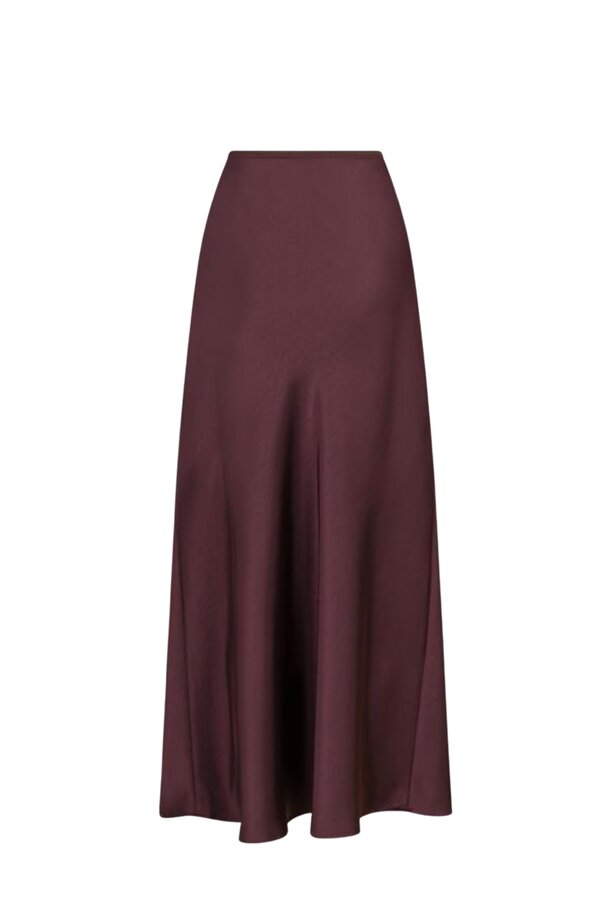 Vicky Heavy Sateen Skirt - Burgundy